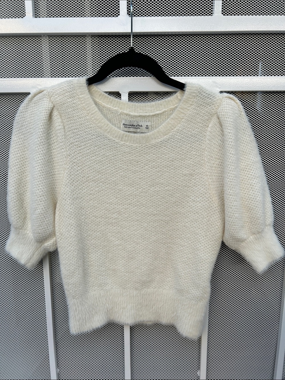 Cozy Puff-Sleeve Knit Sweater in Cream